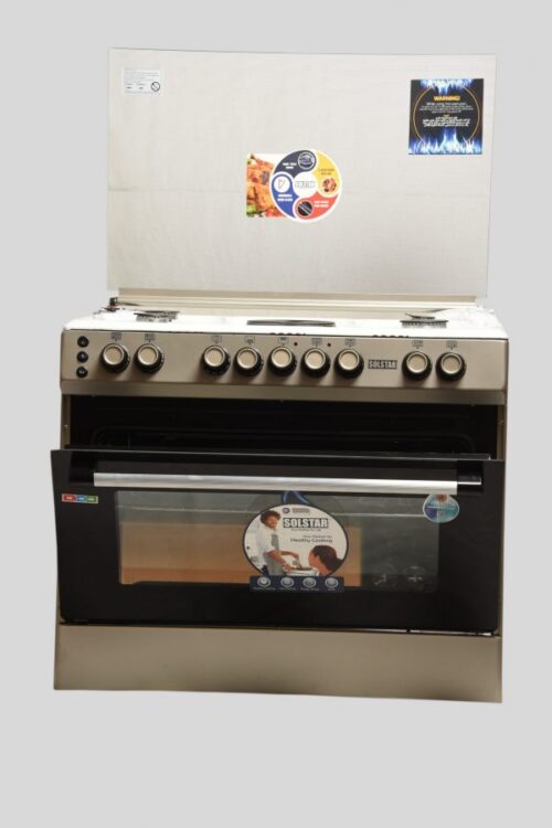 SOLSTAR 90CM, 4G+ 2 Hotplate GAS OVEN COOKERS (SO942DGINBSS)INOX