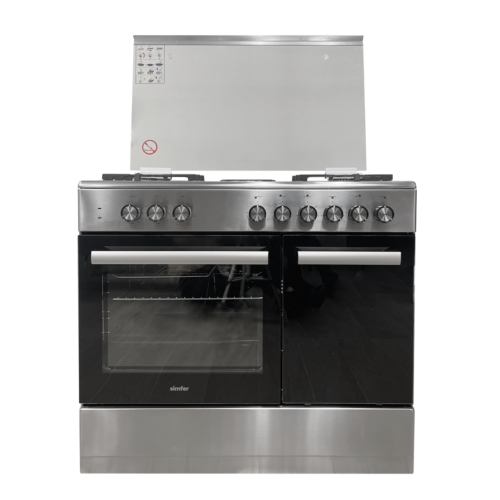 Simfer 4 Gas + 2 Electric Cooker 90*60CM- Silver(9426SEI )