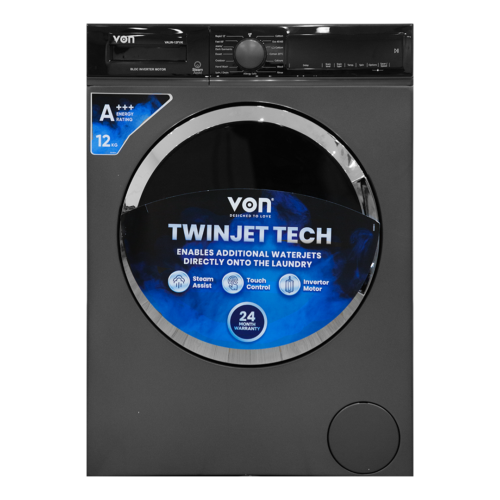 VON HOTPOINT WASHING MACHINE 12KG FRONT LOAD 1400Rpm(VALW-12FVK)