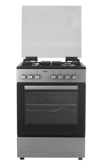 SIMFER Cooker 4 Gas -  Black Top and Rest Inox Grey (F6405SEWBG)