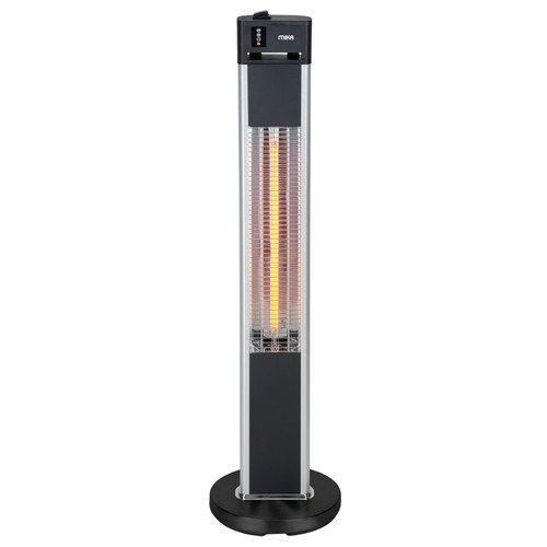 Mika Patio Heater, 1350W-1600W, With Remote, Black & Silver (MH403BR)