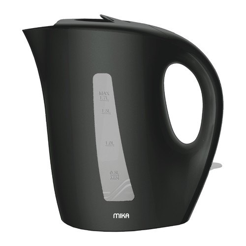 MIKA Kettle, 1.7L, Plastic, Corded, Open Element, Black (MKT1006B)