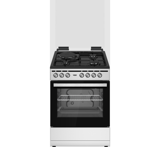 Von Cooker 3 Gas + 1 Electric - Thick Enamel Inox Grey (VCF663155NSY)
