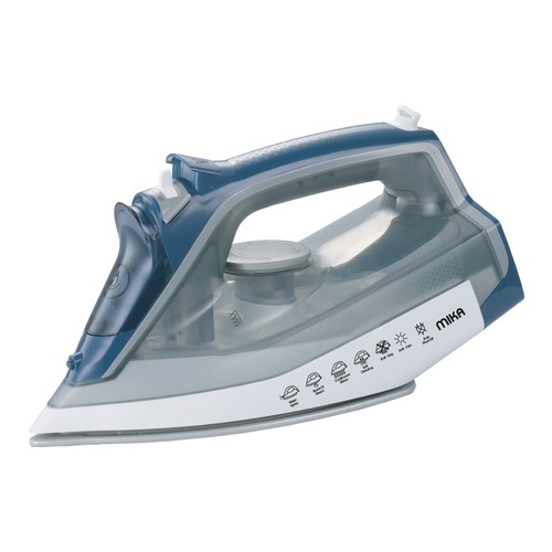MIKA Steam Iron, Ceramic Soleplate, 2380W - 2830W, White & Blue (MIST3331C)