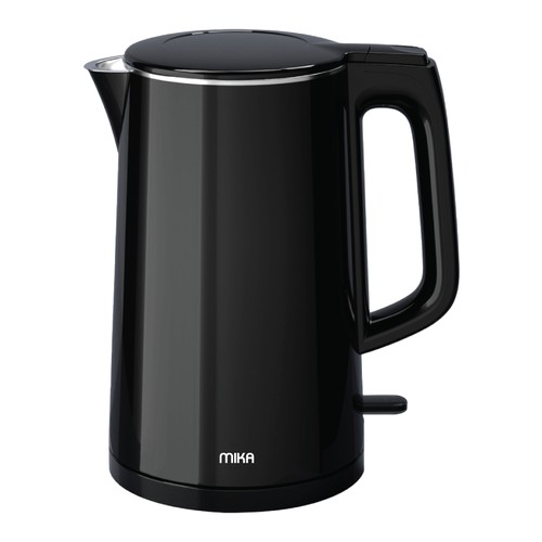 MIKA Kettle, 1.7L, Double Wall, 360º Cordless, Concealed Element, Black (MKT3102B)