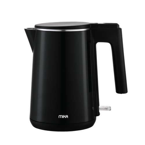 MIKA Kettle, 1L, Double Wall, 360º Cordless, Concealed Element, Black (MKT3103B )