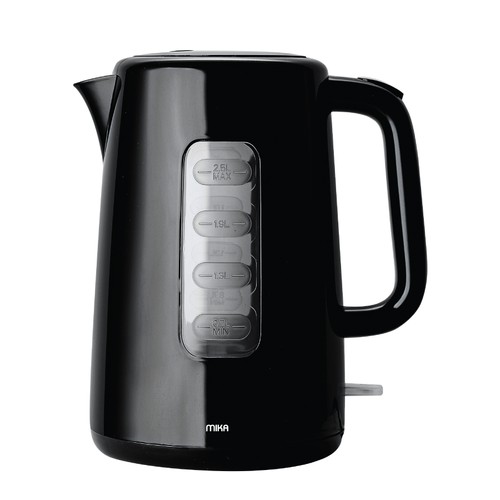 MIKA Kettle, 2.5L, Plastic, 360º Cordless, Concealed Element, Black (MKT5103B )